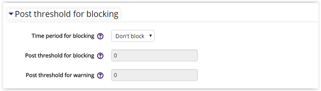 Post Threshold for Blocking Settings