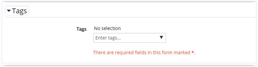 Tags Settings