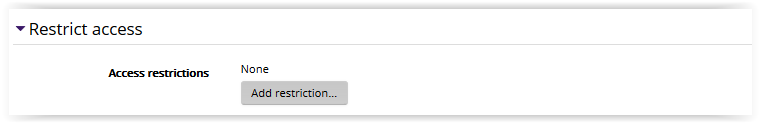 Restrict Access settings