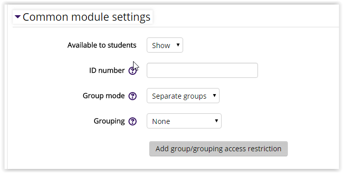 Common Module settings