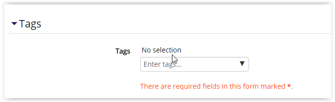 Tags settings