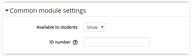 common module settings tab