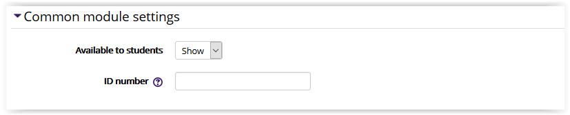 File settings/common module settings in Moodle 3