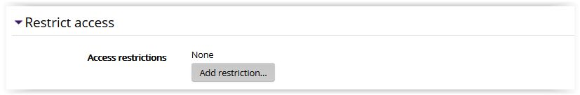 File settings/access restriction settings in Moodle 3