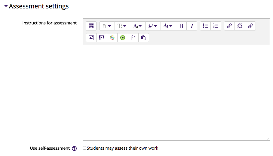 Assessment Settings