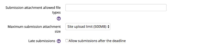 Submission Settings screenshot #2