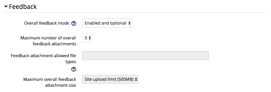 Feedback Settings