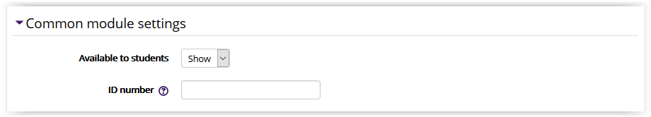 Folder Common Module settings