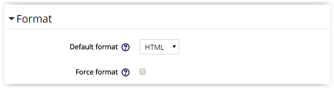 wiki settngs, format tab