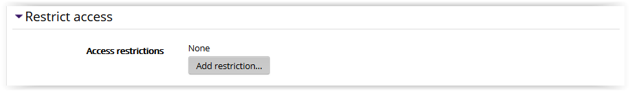 Folder Restrict Access settings