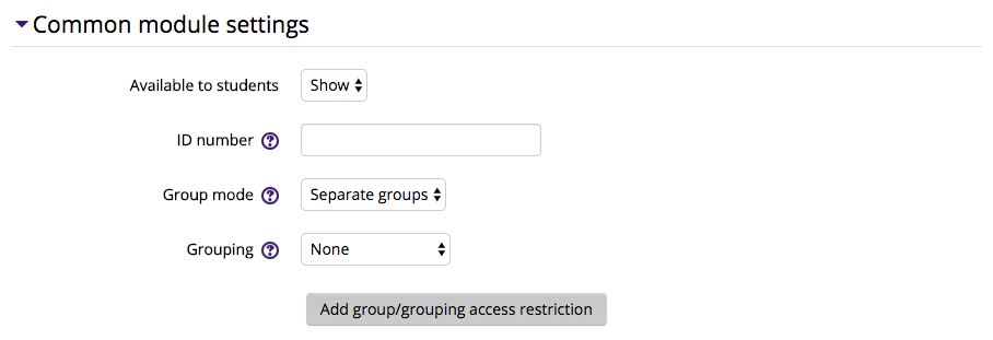 Common Module Settings