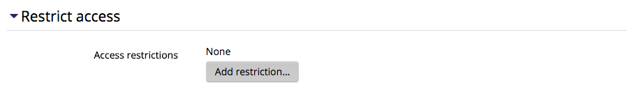 Restrict Access Settings