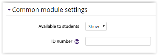 Common Module Settings