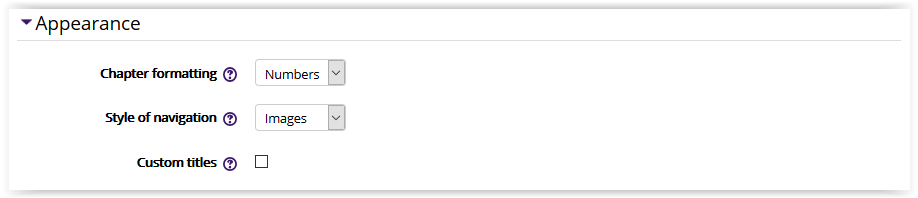 Appearance settings