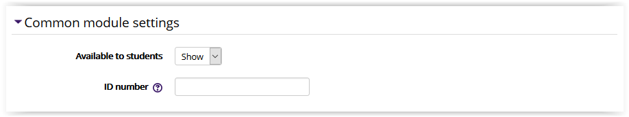 Common Module settings