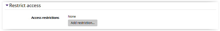 Lesson settings/access restriction settings in moodle 3