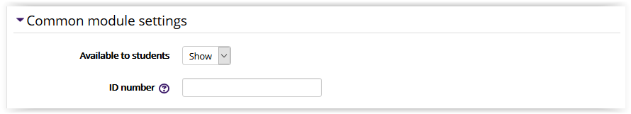 Glossary settings/common module settings in moodle 3
