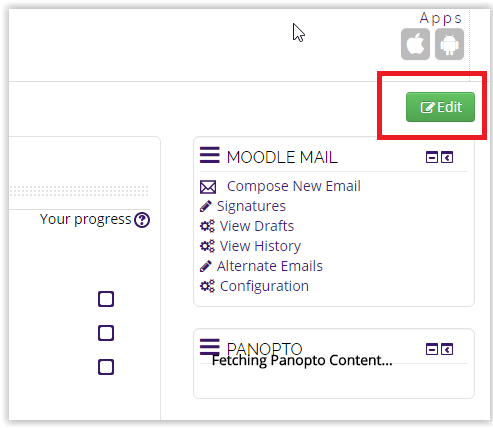 Edit button on the top, left of the webpage