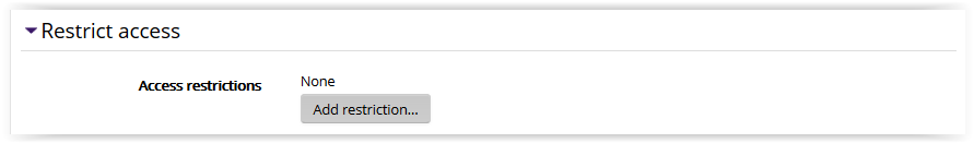 Hotpot access restriction settings in moodle 3
