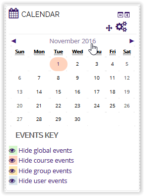 Calendar icon in moodle