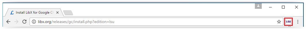 LibX LSU icon on the Google Chrome toolbar