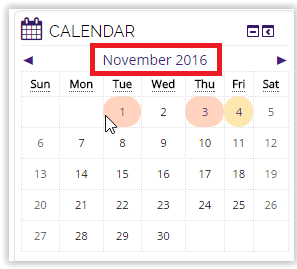 the month on the calendar