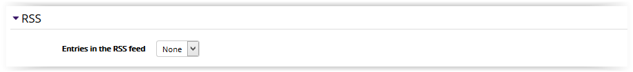 The RSS section in database settings