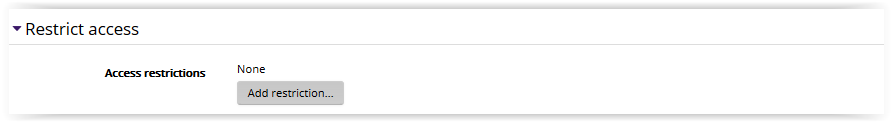 The Restrict access section in database settings