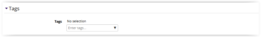 The Tags section in database settings