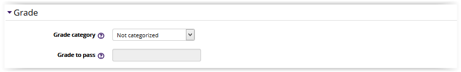 The Grade settings window