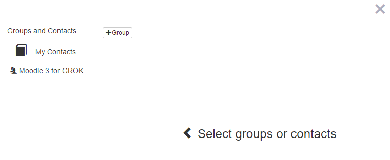 Groups and contacts window in Voice Thread