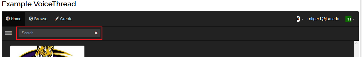 The Voice Thread search box