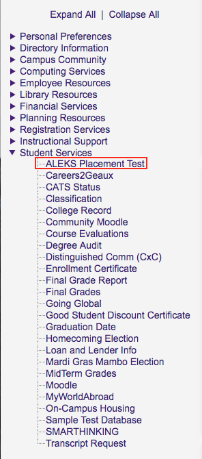 ALEKS Placement Test