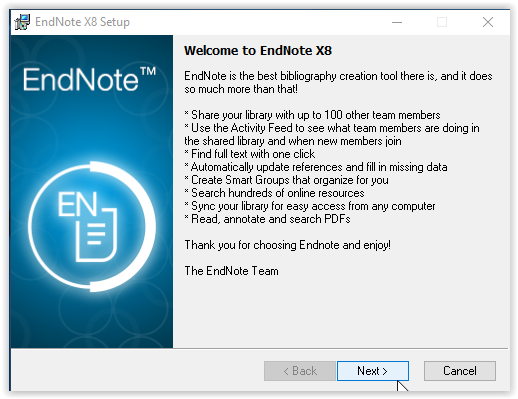 EndNote X8: Installation Instructions (Windows) - GROK Knowledge Base