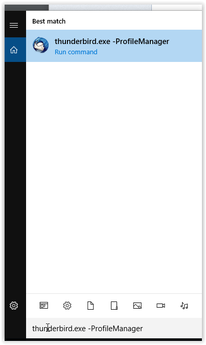 search or run box.