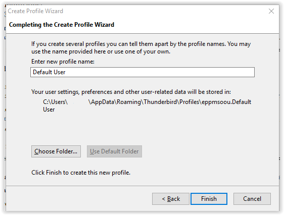 create profile wizard