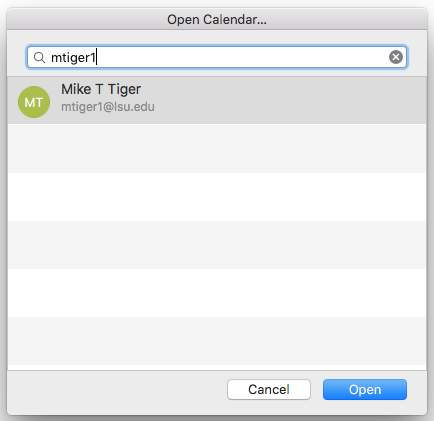 Open Calendar window