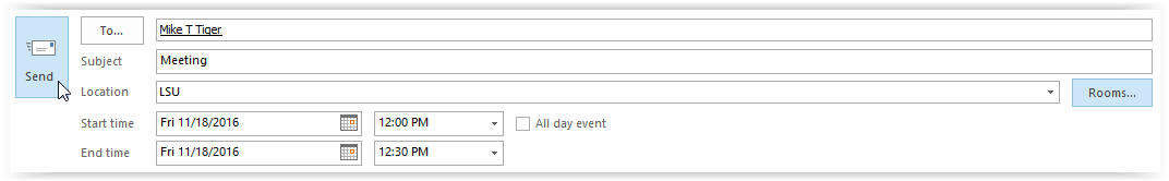 sending a meeting invitation in outlook