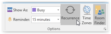 Meeting Recurrence button