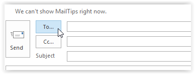 to button in new email