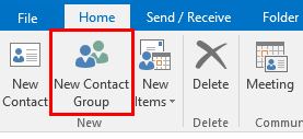 New Contact Group button at the top right
