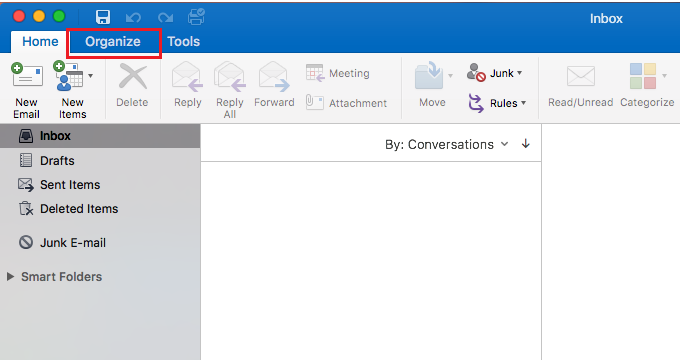 Organize tab