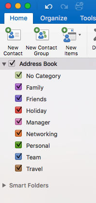 Creating a new contact for the Address Book
