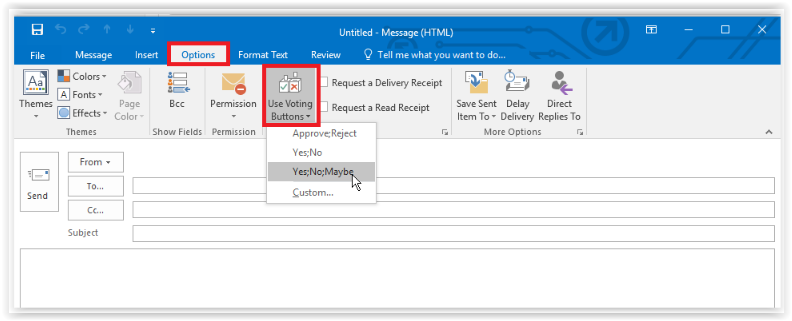 adding voting buttons to an email