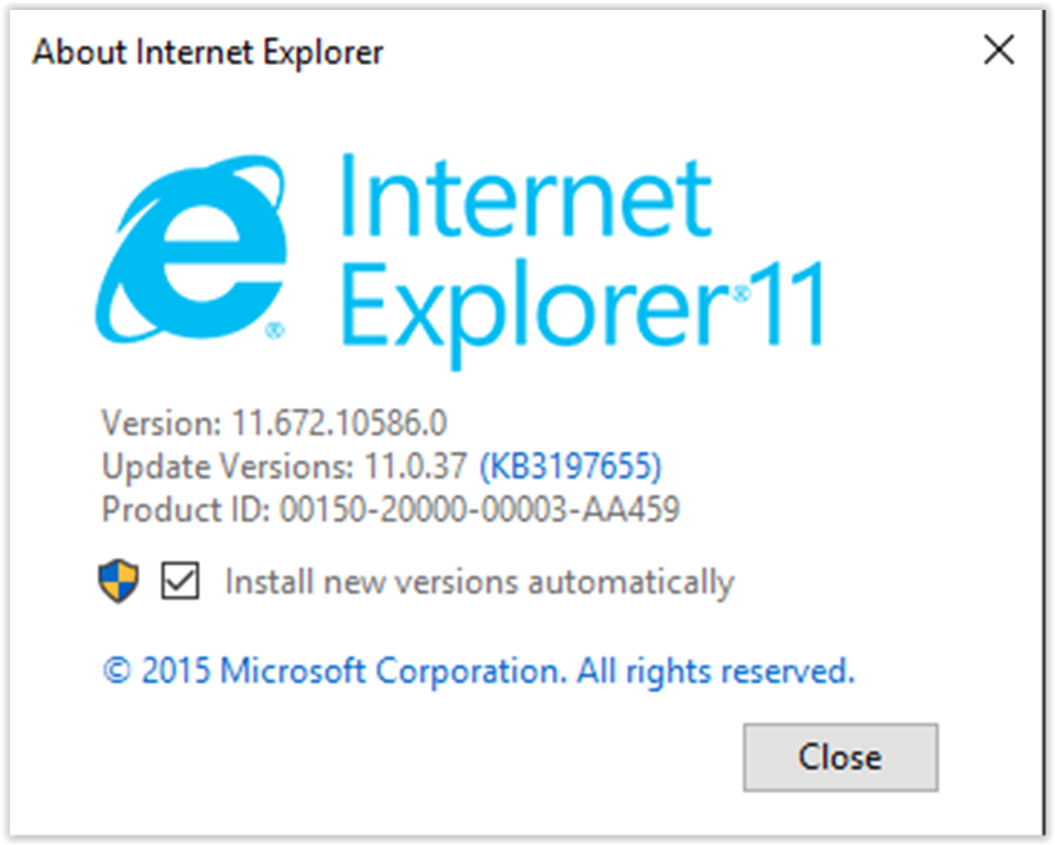 About Internet Explorer latest version