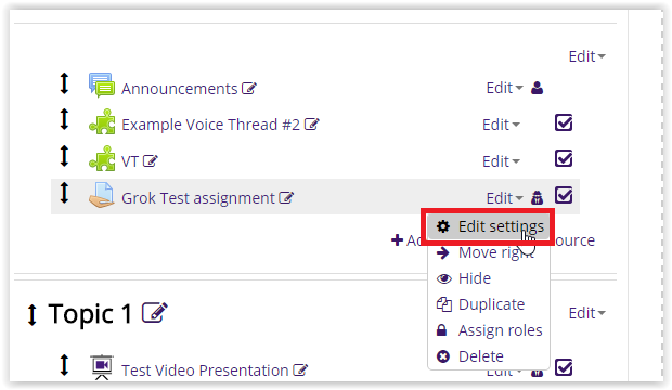 the edit settings button next to an activity or resource