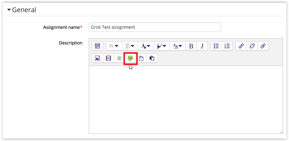 the Panopto icon in the general settings of an activity or resource
