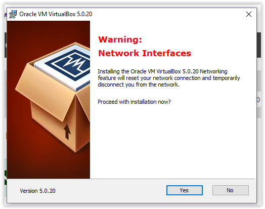 Network Interfaces Warning in the installation window