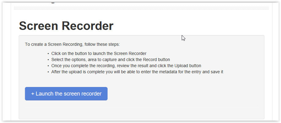 launch the screen recorder button