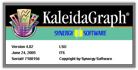 Logging into the Kaleidagraph program